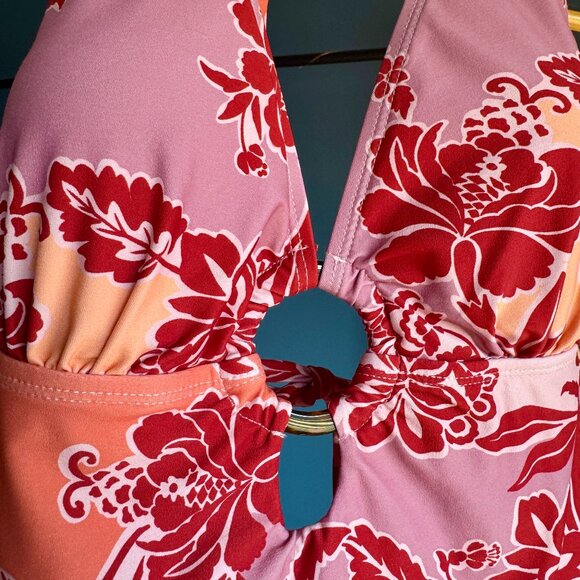 NWT Onshore La Perouse Pink Tropical Hermitage Print One Piece Swimsuit - Picture 2 of 10